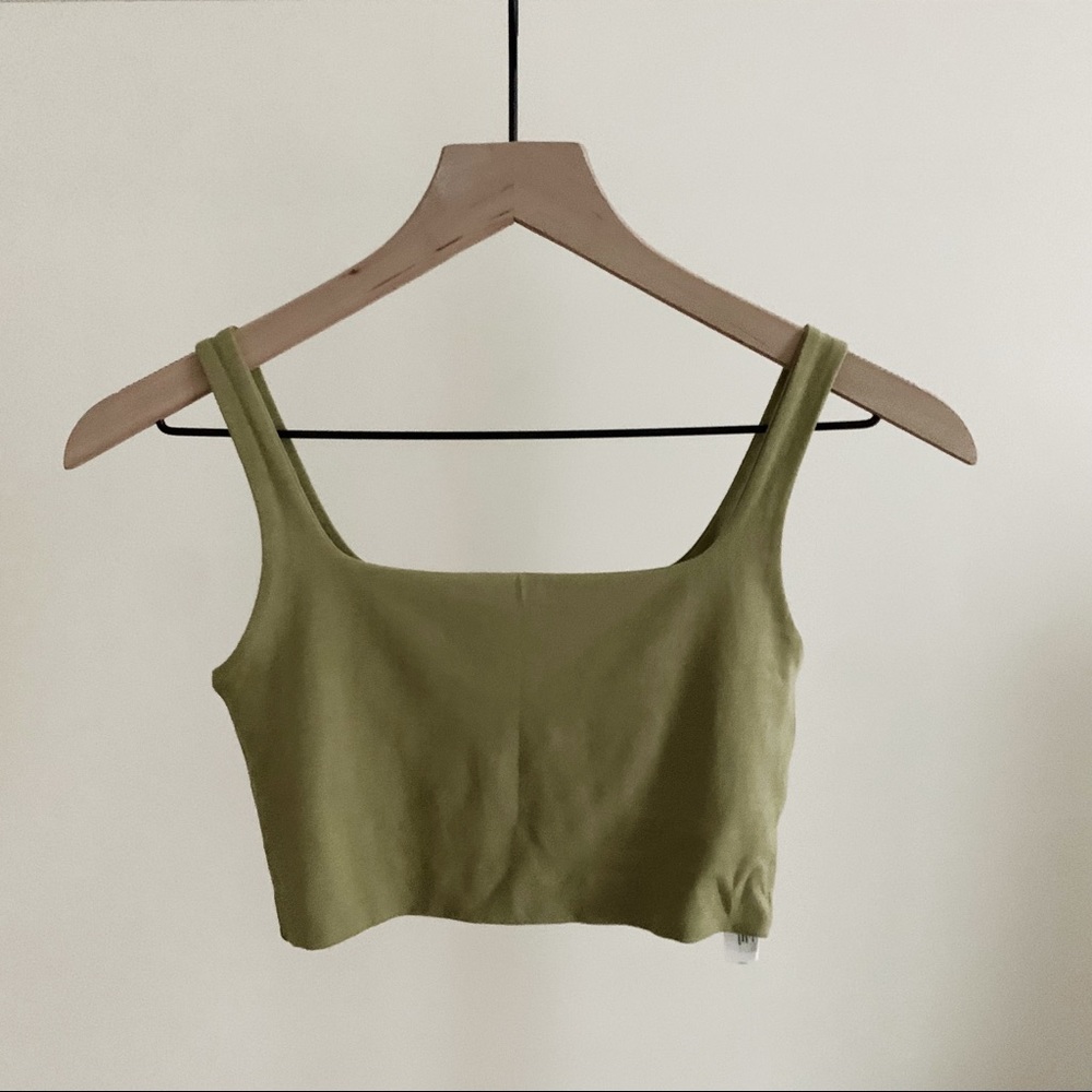 Terranova light olive green crop top